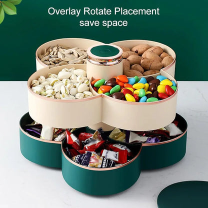 Multi Compartment Plastic Rotating Dry Fruit Tray