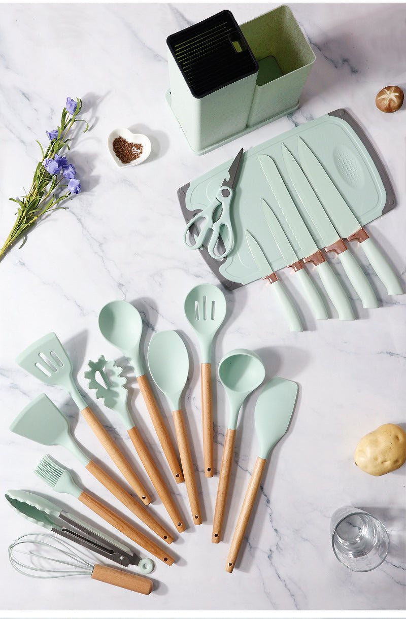 Silicone Cookware Spoon Sets (19pcs)