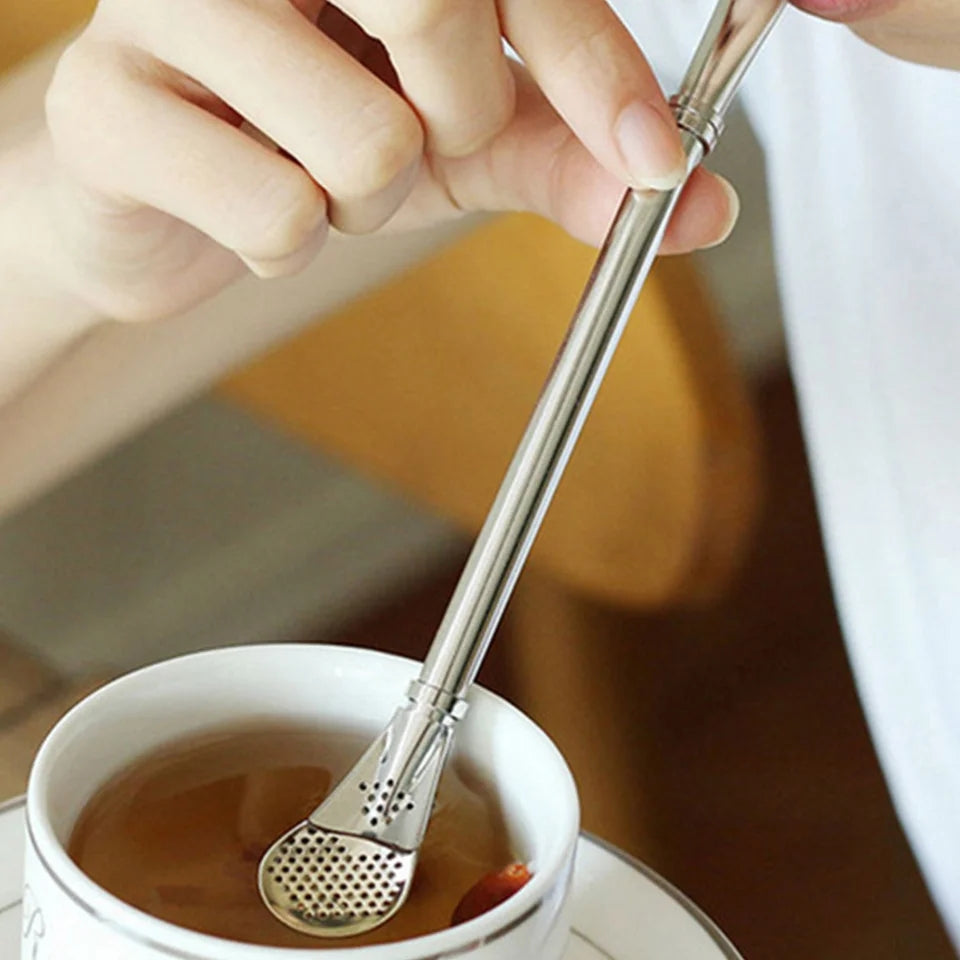 Stainless Steel Straw Filter Spoon