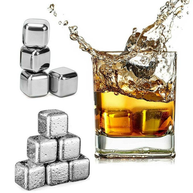 6 Cube Reusable Steel Ice Cube Tray