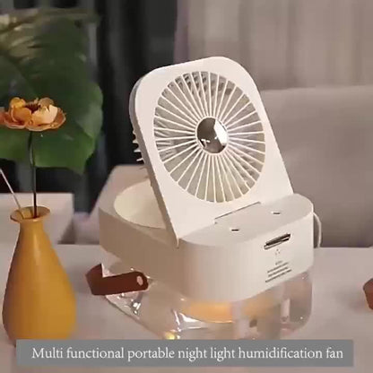 Double Spray Portable Humidifier Fan With Lamp