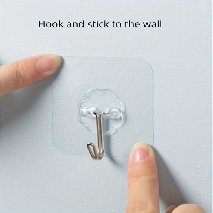 Transparent Wall Mounted Hook (10Pcs Set)