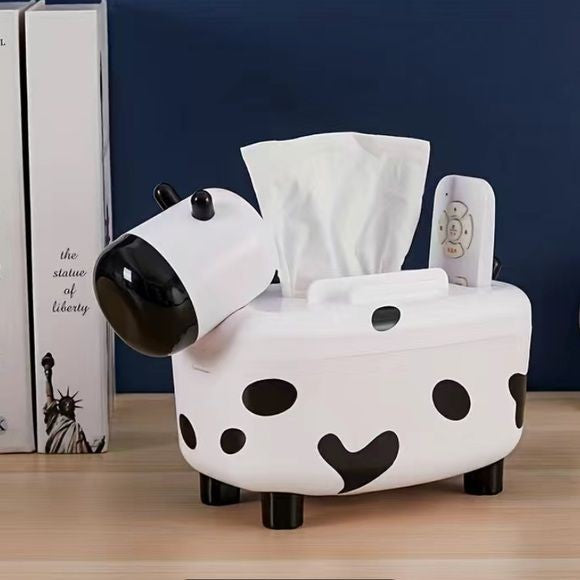 2 In 1 Cow Tissue Box With Toothpick Holder