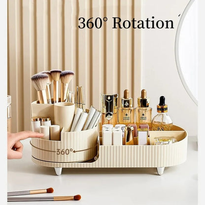 Makeup Organiser with 360° Rotating Makeup Brush Holder