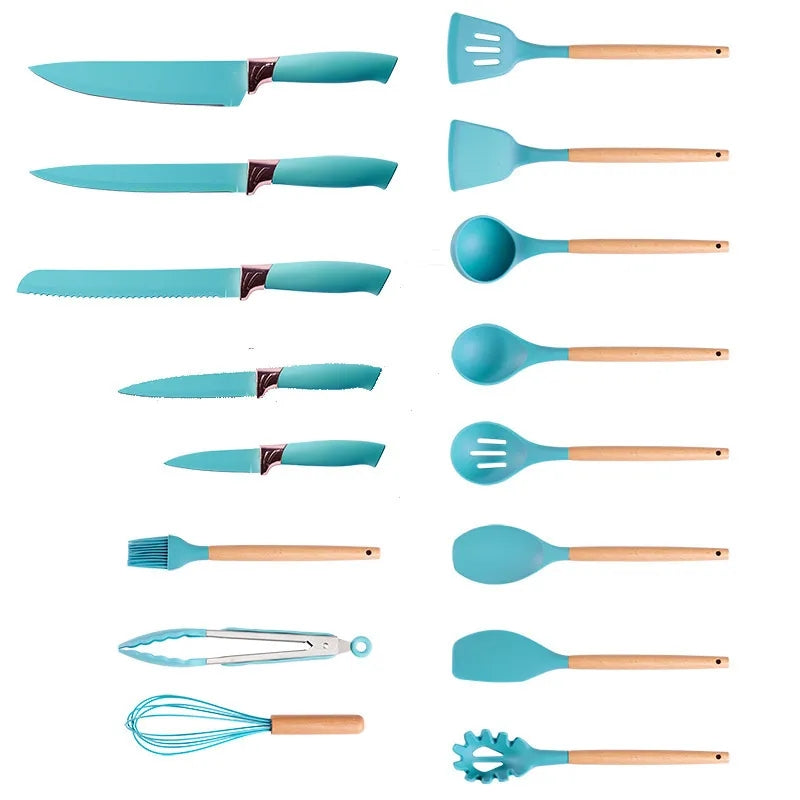 Silicone Cookware Spoon Sets (19pcs)