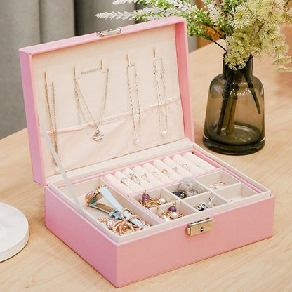 2 Layer Leather Jewellery Organizer