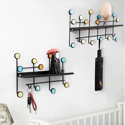 Modern Style Wall Shelf With Hooks