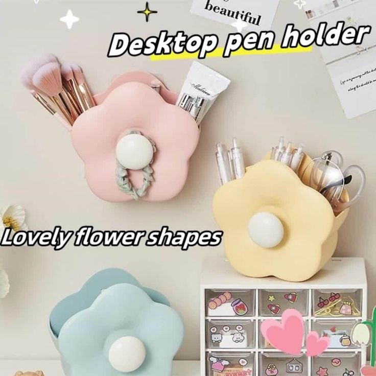 Flower Shaped Wall Mounted Pen Holder