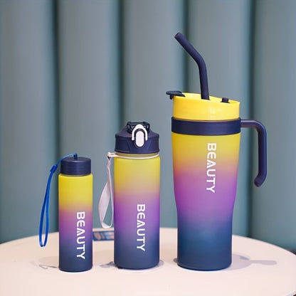 3pcs Gradient Colour Water Bottle Set