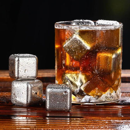 6 Cube Reusable Steel Ice Cube Tray