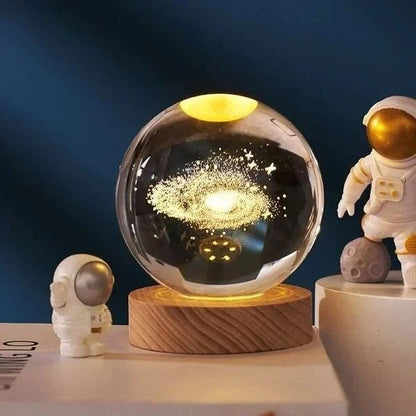 3D Galaxy Crystal Ball Night Lamp