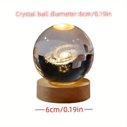 3D Galaxy Crystal Ball Night Lamp