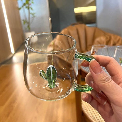 3d Transparent heat resistant glass cup