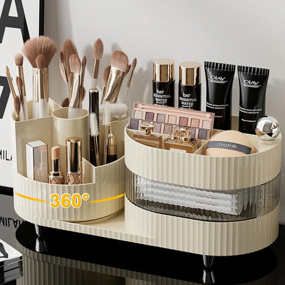 360° Rotating Multiple Compartments Makeup Storage Box