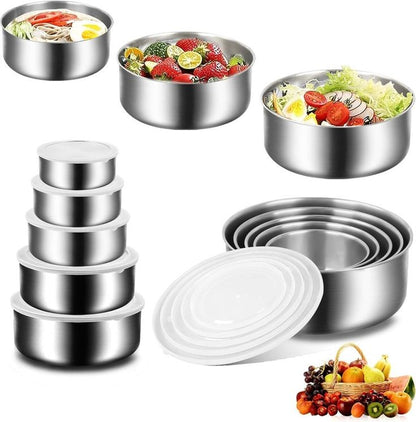 5pcs Stainless Steel Container with Cover