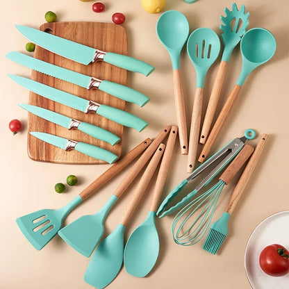 Silicone Cookware Spoon Sets (19pcs)