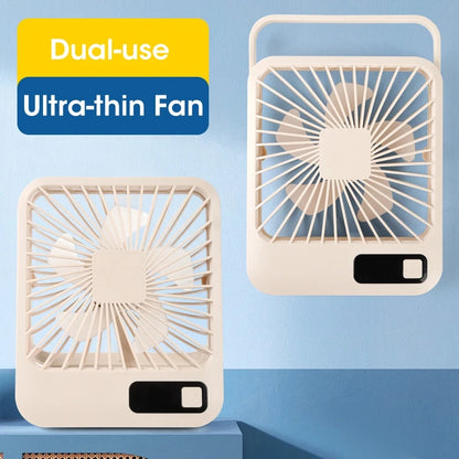 USB desktop folding fan and lamp