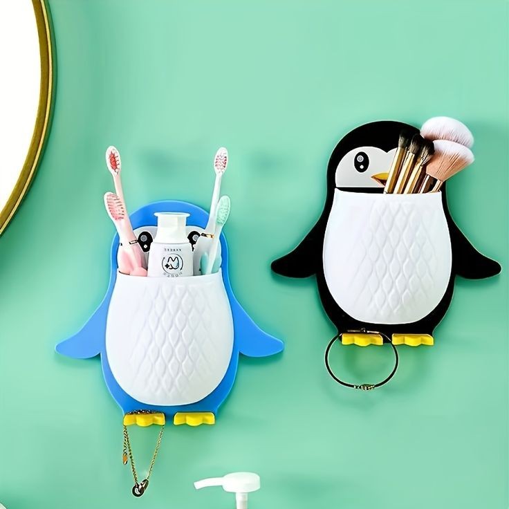 Cute Penguin Storage Holder Wall Mounted