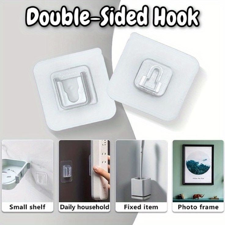 Double Sided Adhesive Wall Hooks (10 pcs pack)