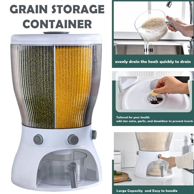 360 Rotating Food Grain Storage Container