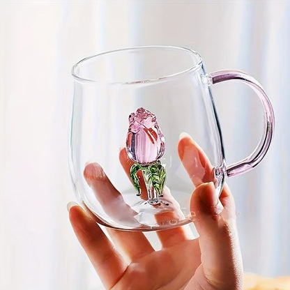 3d Transparent heat resistant glass cup