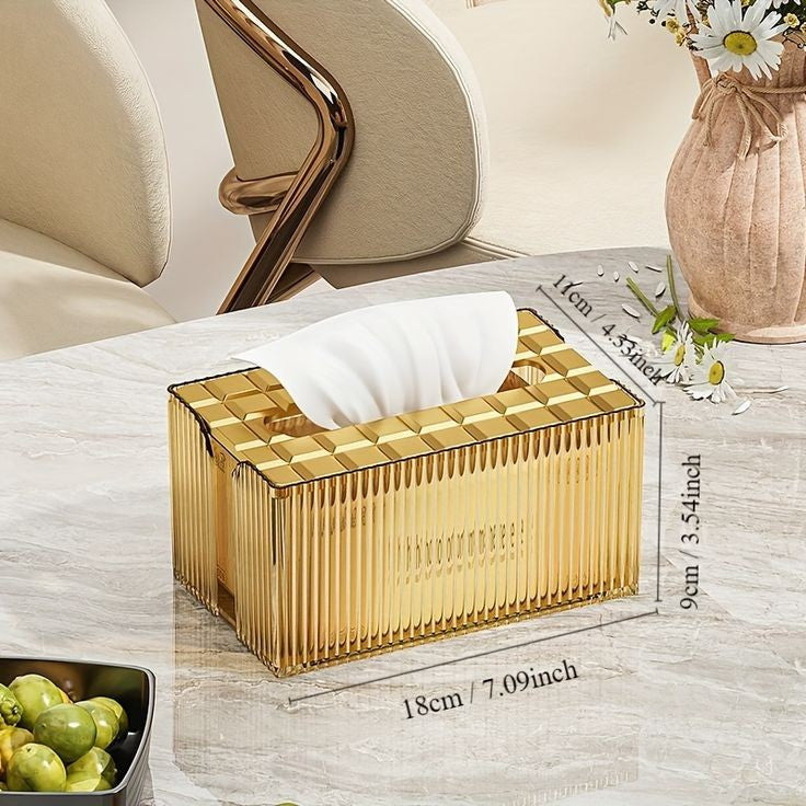 Luxury solid crystal desktop tissue box