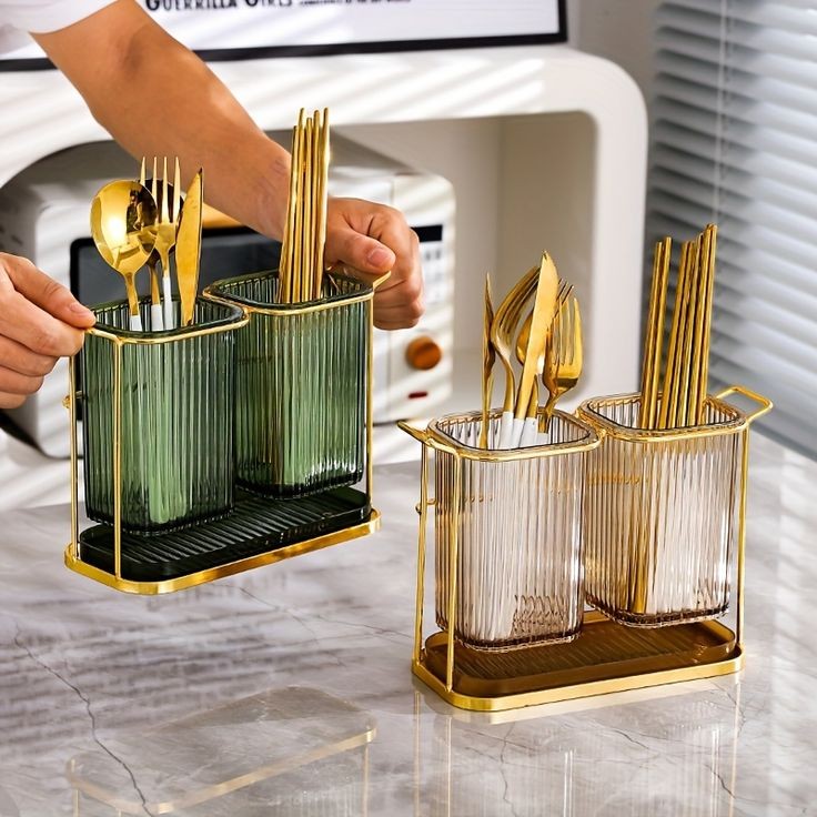 Luxury 2 Grid Kitchen Cutlery Holder