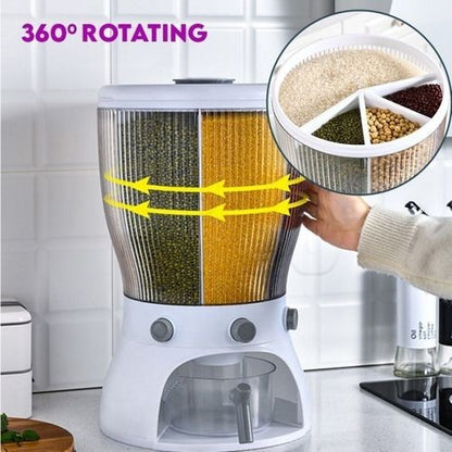 360 Rotating Food Grain Storage Container