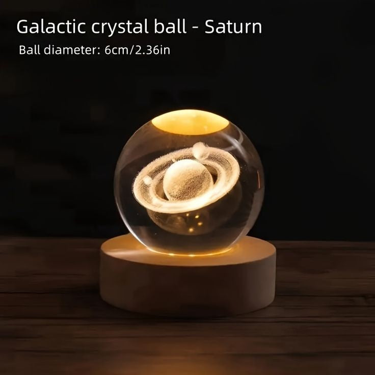 3D Galaxy Crystal Ball Night Lamp