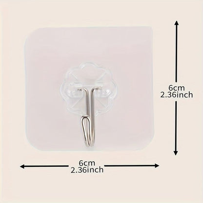 Transparent Wall Mounted Hook (10Pcs Set)