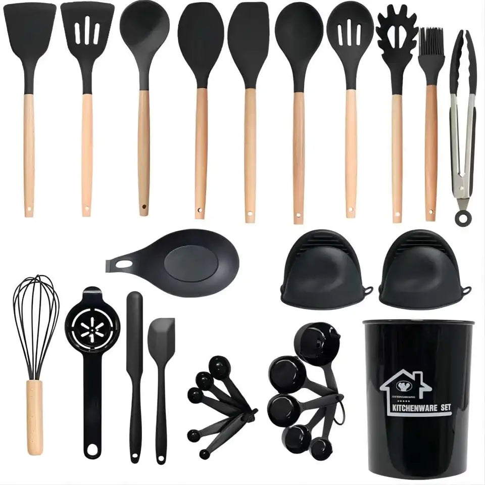 28pcs silicone cookware spoon set random colour