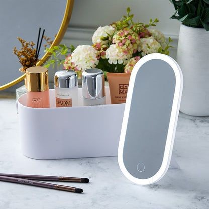 Cosmetic Organizer With Led Mirror