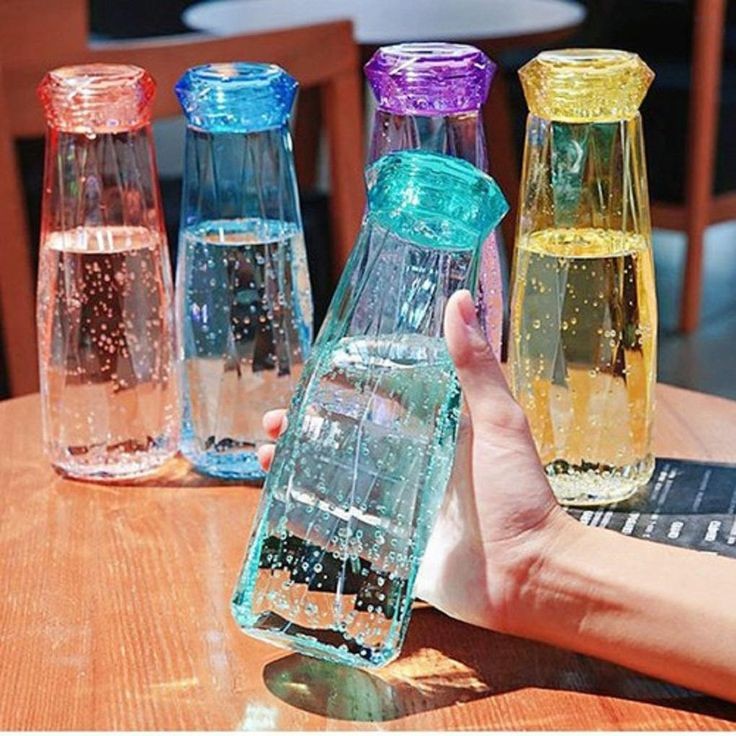 Diamond Glass Water Bottle