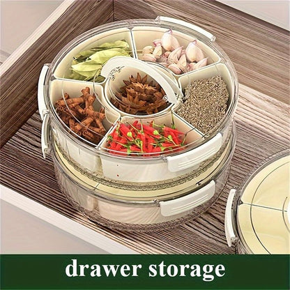 Portable Rotating Snack Tray With Lid