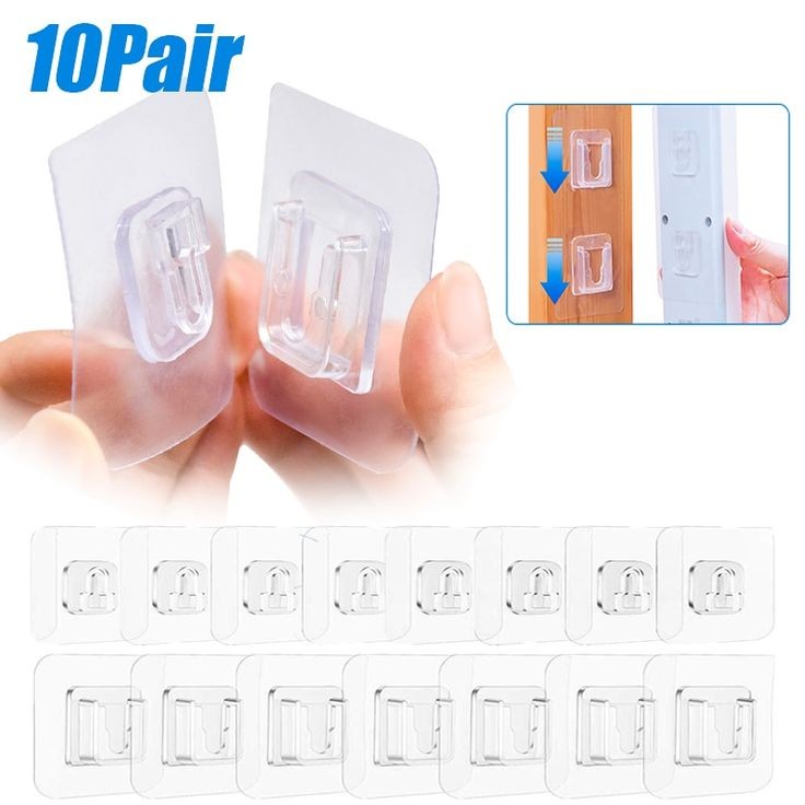 Double Sided Adhesive Wall Hooks (10 pcs pack)