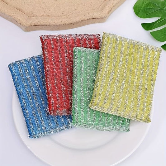 4pcs Double Sided Dishwashing Sponge (Random Colours)