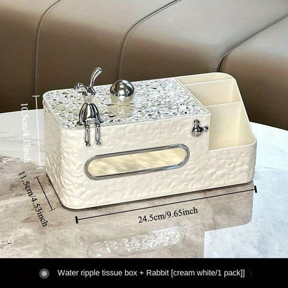 White Chic Water Wave Tissue Box