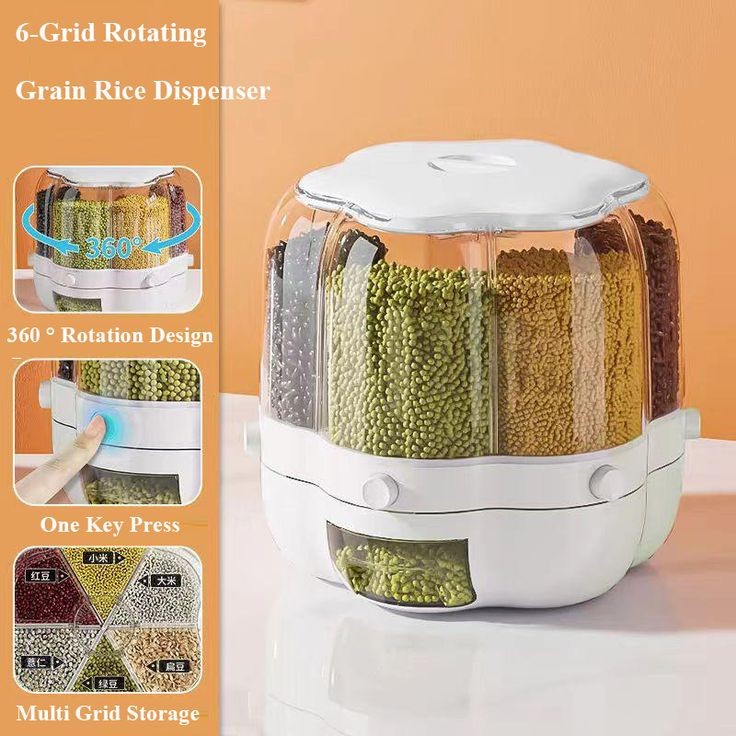 360° Rotating Grain And Cereal Dispenser