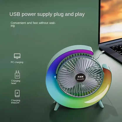 G shape rgb light fan