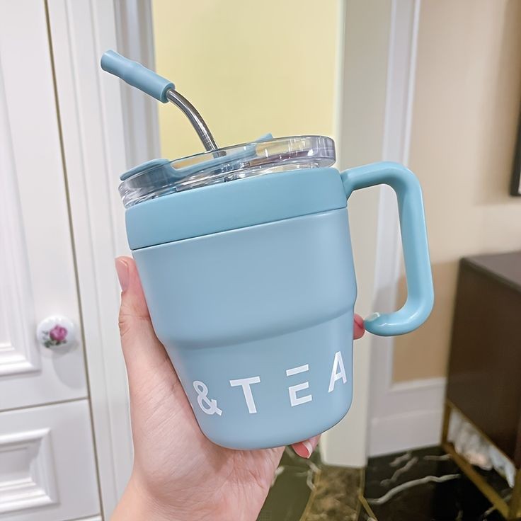 Insulated Coffee Mug With Lid And Straw