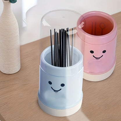 Smiley Cutlery Holder With Lid