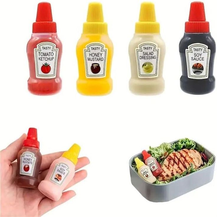 Pack Of 2 Mini Ketchup And Sauce Bottle