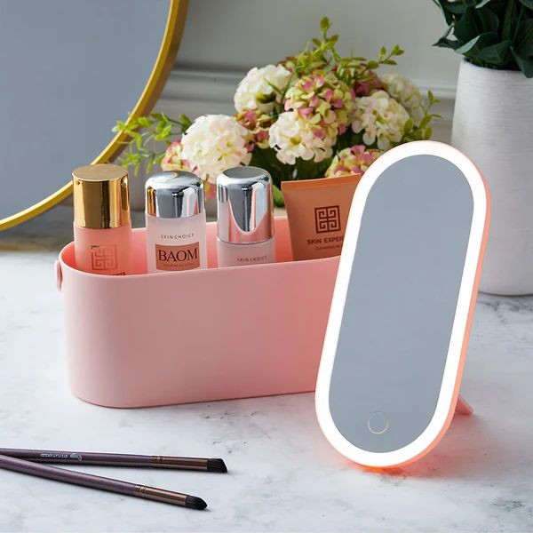 Cosmetic Organizer With Led Mirror