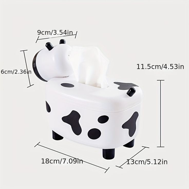 2 In 1 Cow Tissue Box With Toothpick Holder