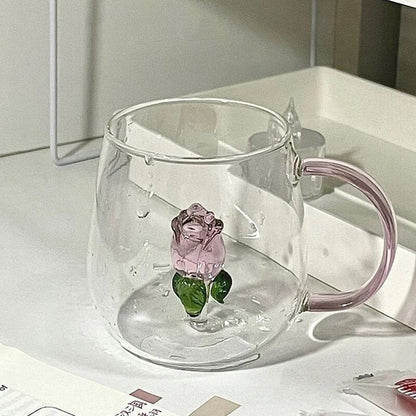 3d Transparent heat resistant glass cup