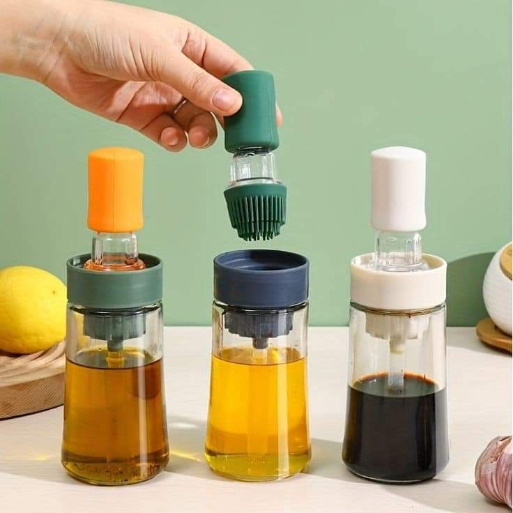 Glass Silicone Oil Brush Bottle