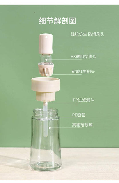 Glass Silicone Oil Brush Bottle