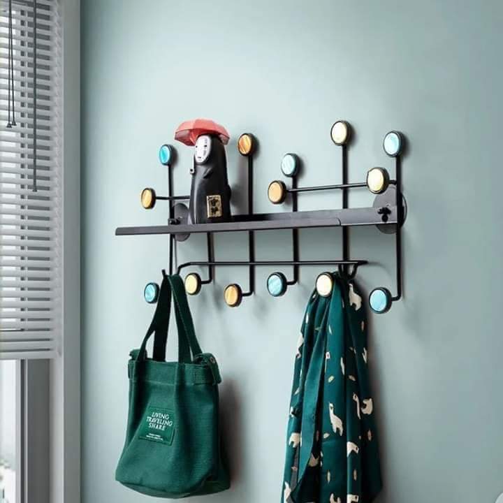 Modern Style Wall Shelf With Hooks