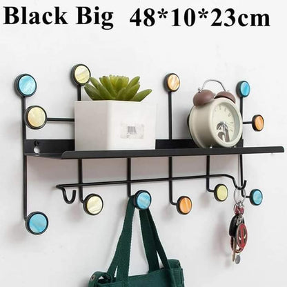 Modern Style Wall Shelf With Hooks