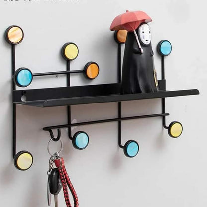 Modern Style Wall Shelf With Hooks